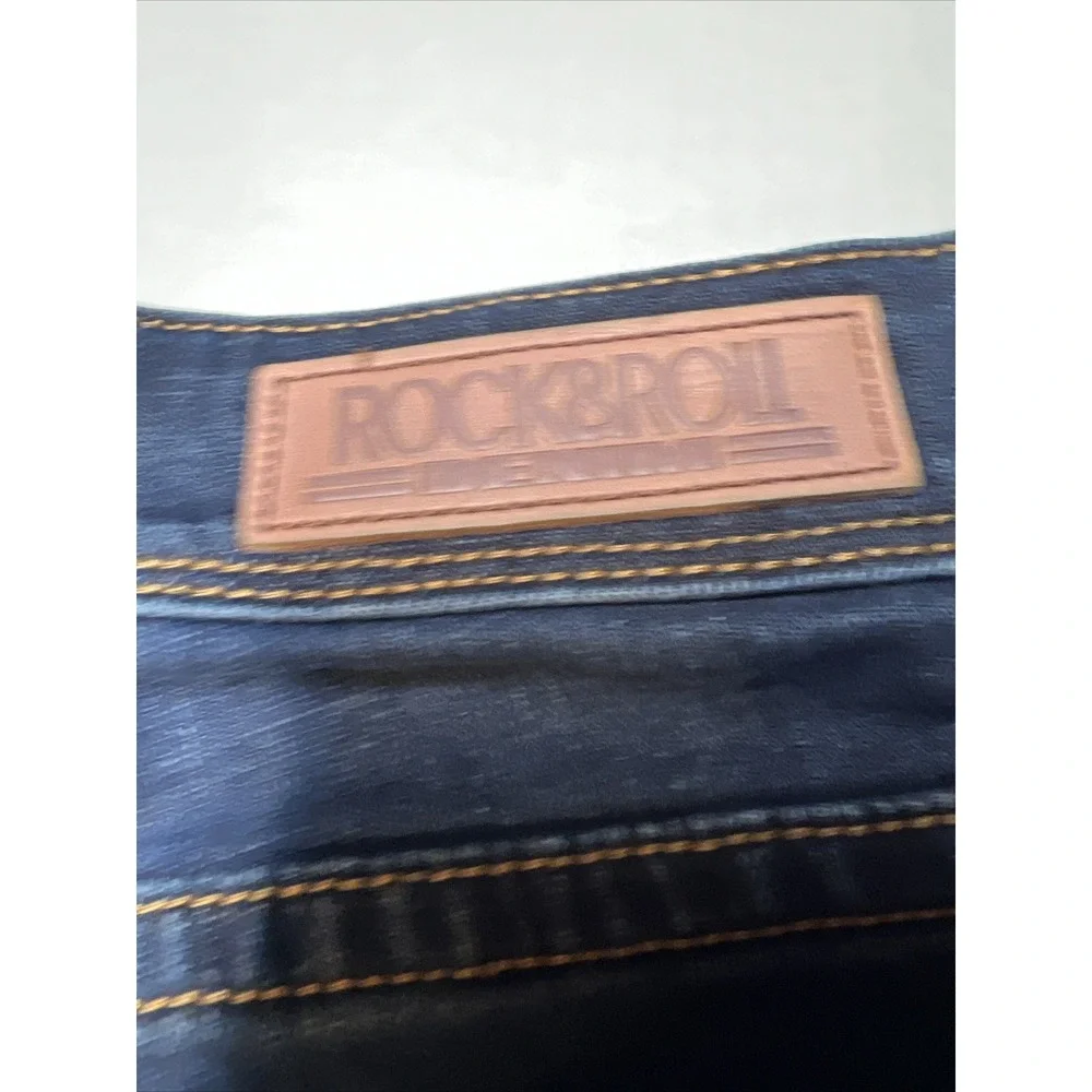 Rock & Roll Denim Western Cowgirl Trouser Women's 29 X 32 Jeans Turquoise Studs - Picture 16 of 16